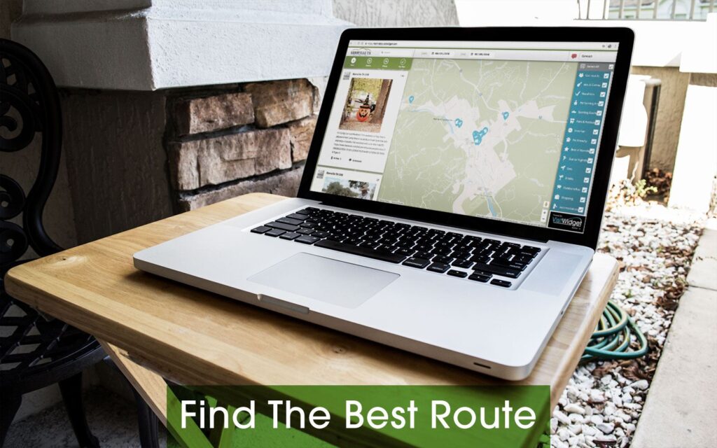 Laptop with Visit Widget App