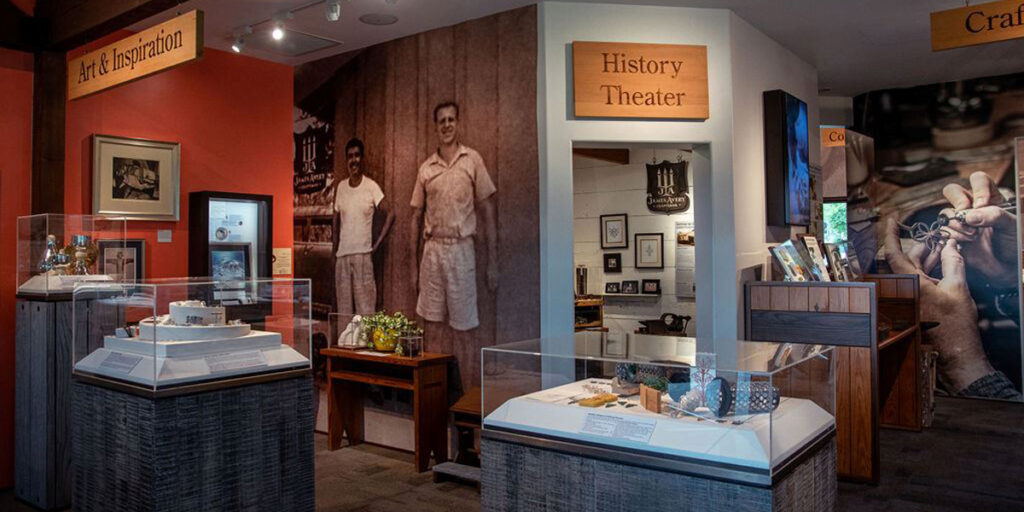 James Avery Museum with historical tools and jewelry design.