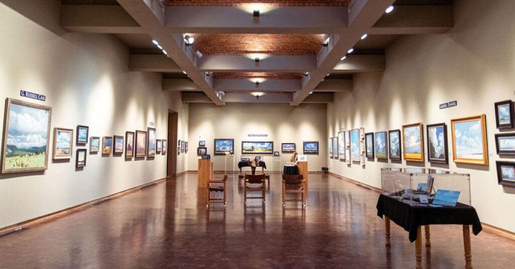 Paintings in a hall at the Museum of Western Art