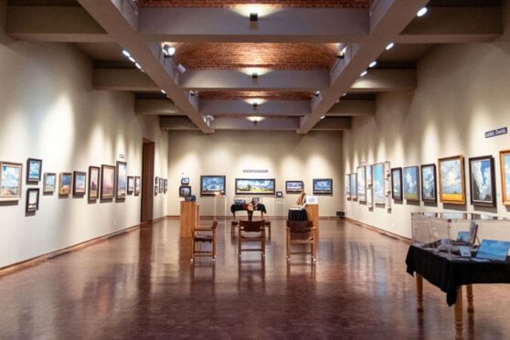 Hall filled with paintings at Museum of Western Art