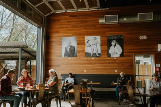Customers eating at Pint & Plow