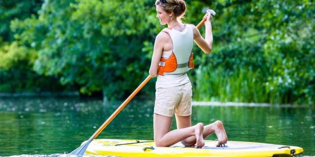 woman on paddleboard