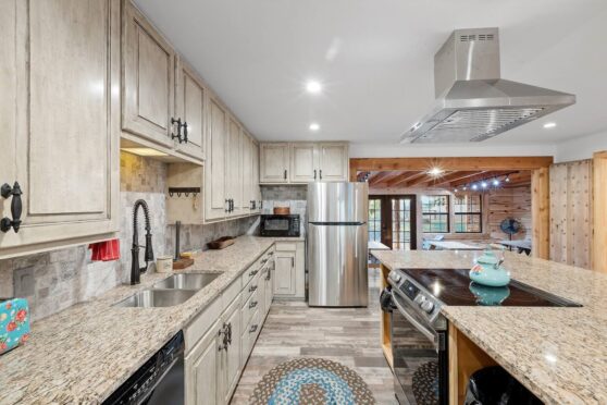 Modern modular kitchen with posh interiors.