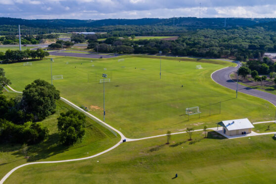 Aerial view of Kerrville Sports Complex Soccer fields