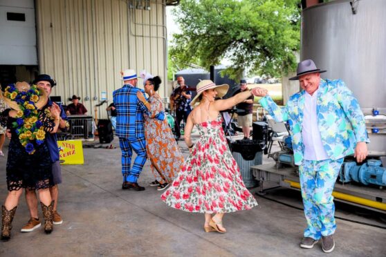 Bending Branch Winery Derby Extravaganza Celebration with visitor dressed in Derby outfits