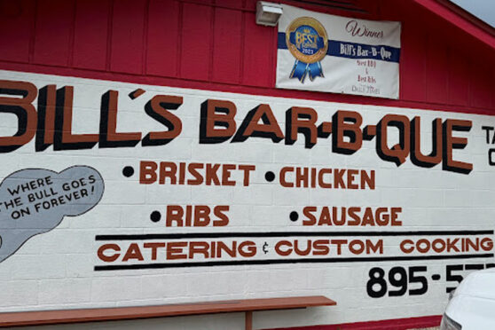 Bills BBQ signage on the building
