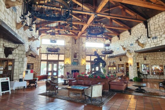 Lobby Area for Y. O. Hotel and entrance to Branding Iron