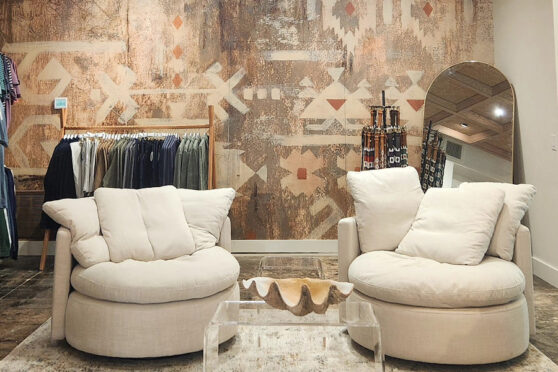 CJ Copeland's boutique interior with couches