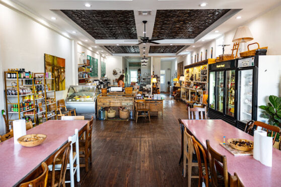 Central Provisions store interior with tables and food products