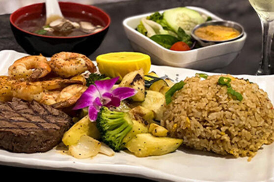 Chinatown steak and rice entree