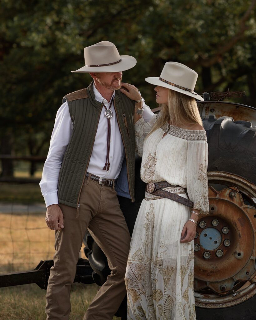 couple modeling Clint Orms Engravers and Silversmiths designs