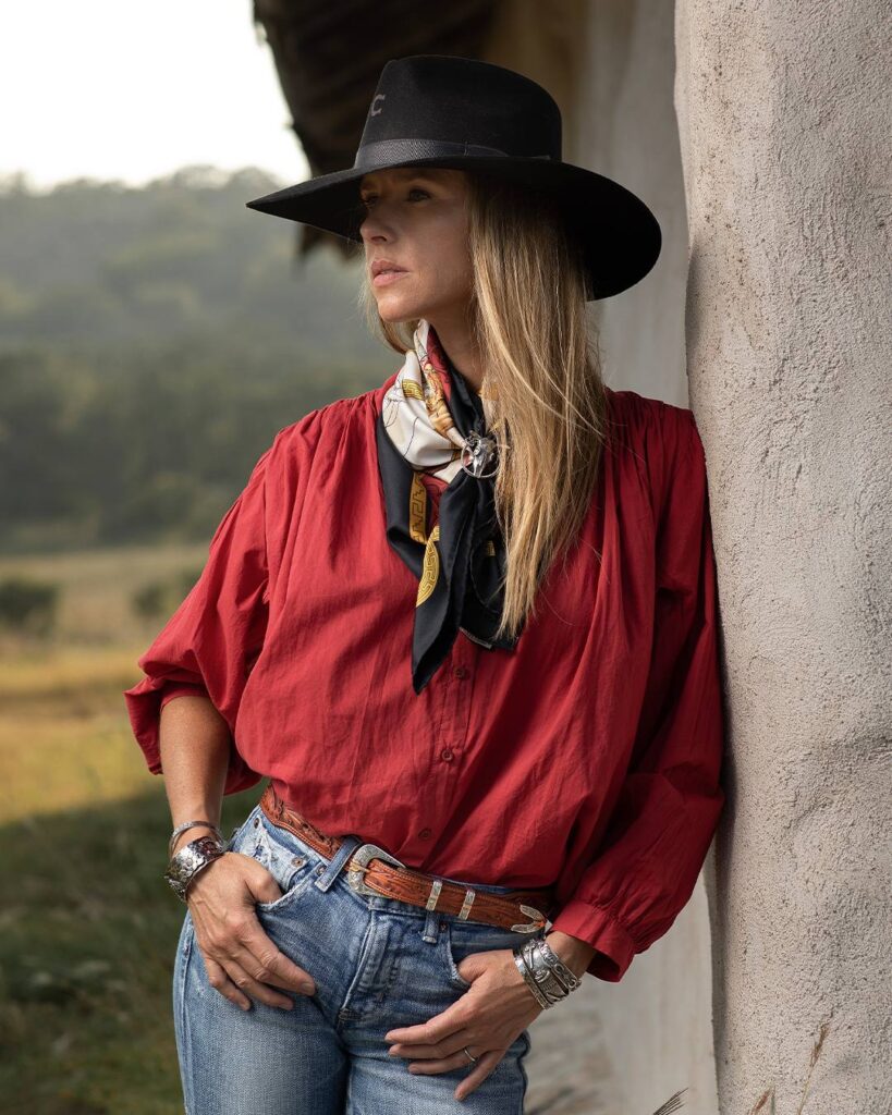 model wearing Clint Orms Engravers and Silversmiths designs