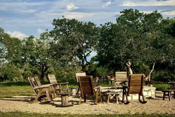 outdoor firepit with chairs