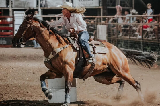 Woman doing Barrel Racing
