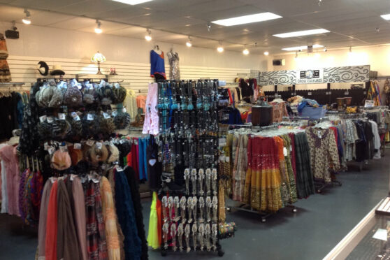 Cross Cultures store interior with women's apparel and accessories