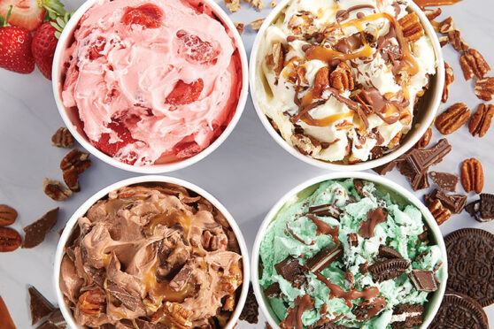 four flavors of Culver's Custard in cups