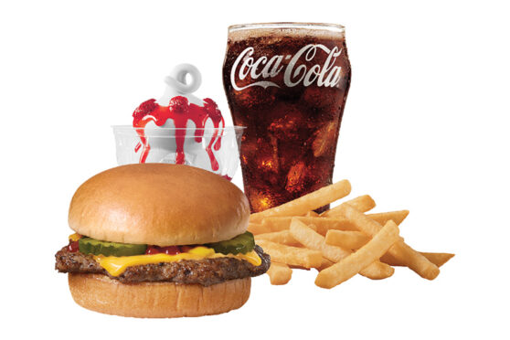 DQ Meal combo with burger fries, coke and sundae