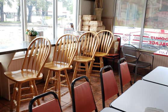 Donut Palace seating with chairs