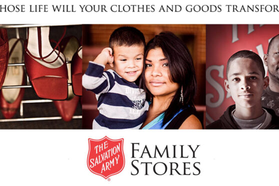 people on an advertisement for Salvation Army