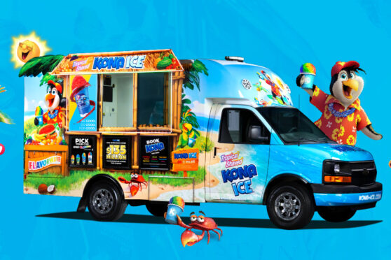 Kona Ice graphic with Kona Ice truck