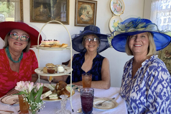 Ladies having tea at The Fancy Finch Tea Cottage