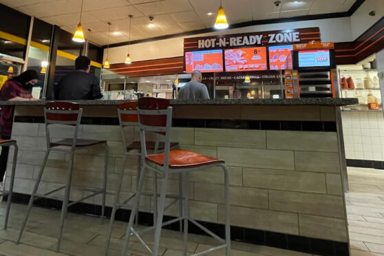 Little Caesars Pizza counter