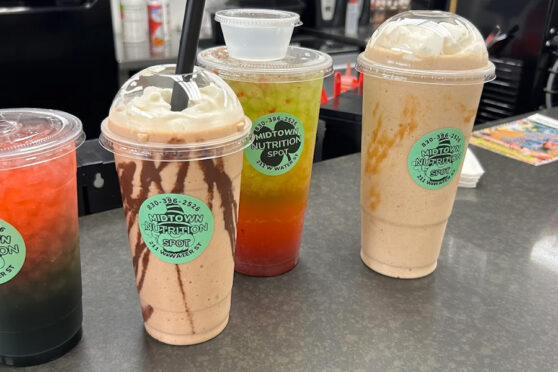 MIdtown Nutrition Spot drinks on counter