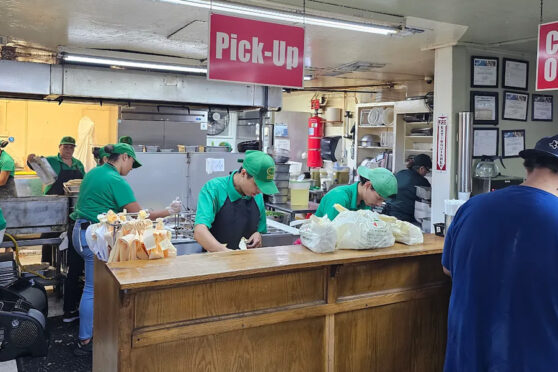 Mary's Tacos kitchen staff cooking