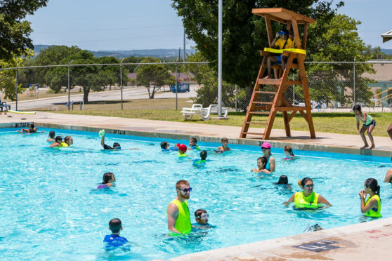 Olympic Pool with kids swimming