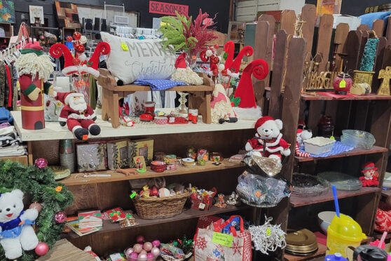 Petes Thrift Store shelves