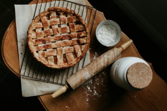Freshly prepared pie.