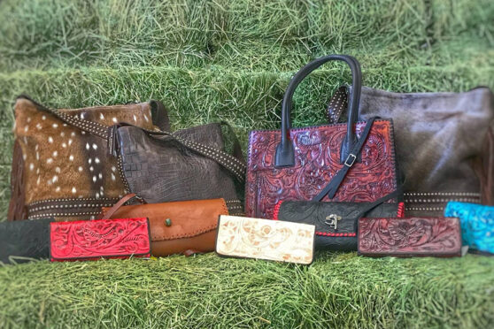 Purses on Haystacks as a display