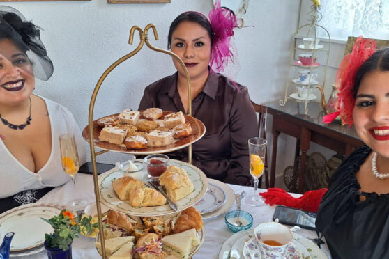 Ladies having tea and bites