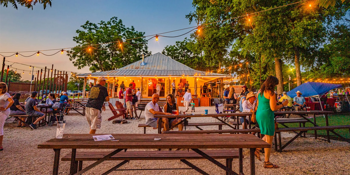 Trailhead Beer Garden outdoor area