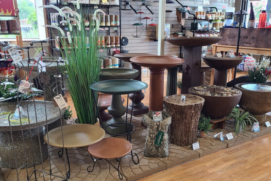 Bird baths at Wild Birds Unlimited store