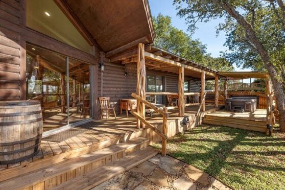 Outdoor wooden exterior and scenic porch.