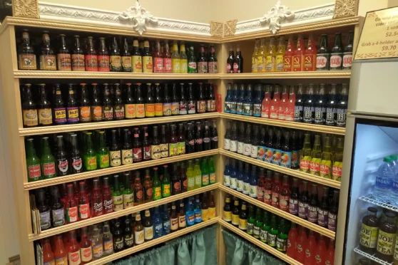 Variety of assorted drinks at the Hill Country Candy Cottage in Kerrville, TX!