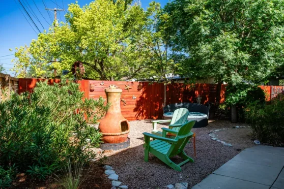 Sunny, outdoor space filled with greenery.