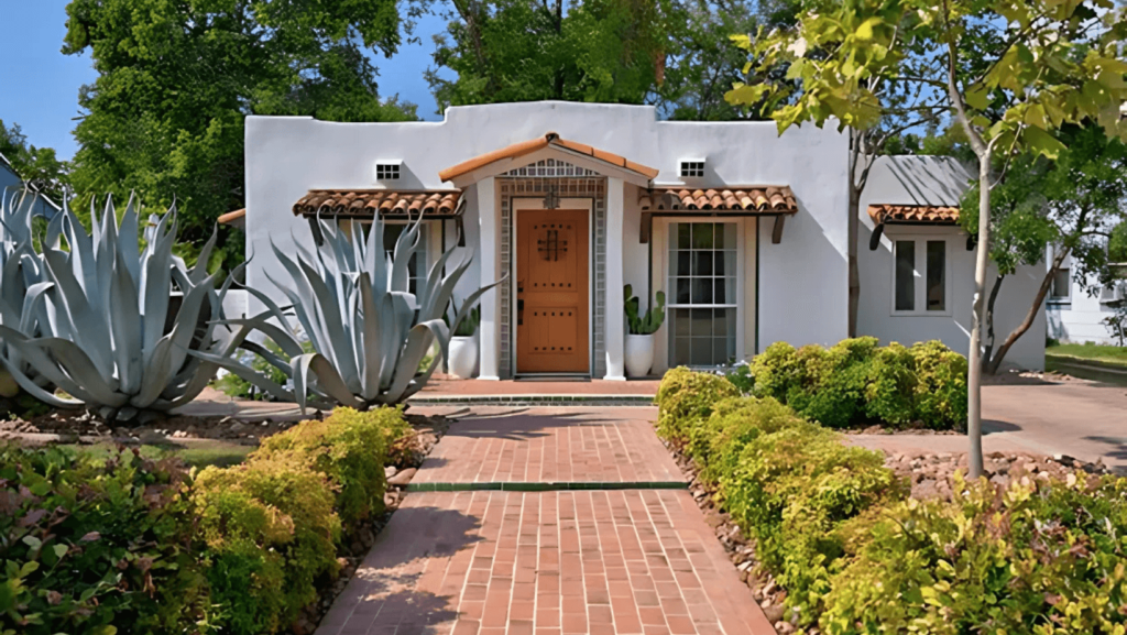 Casa Carmen house exterior with brick walkway