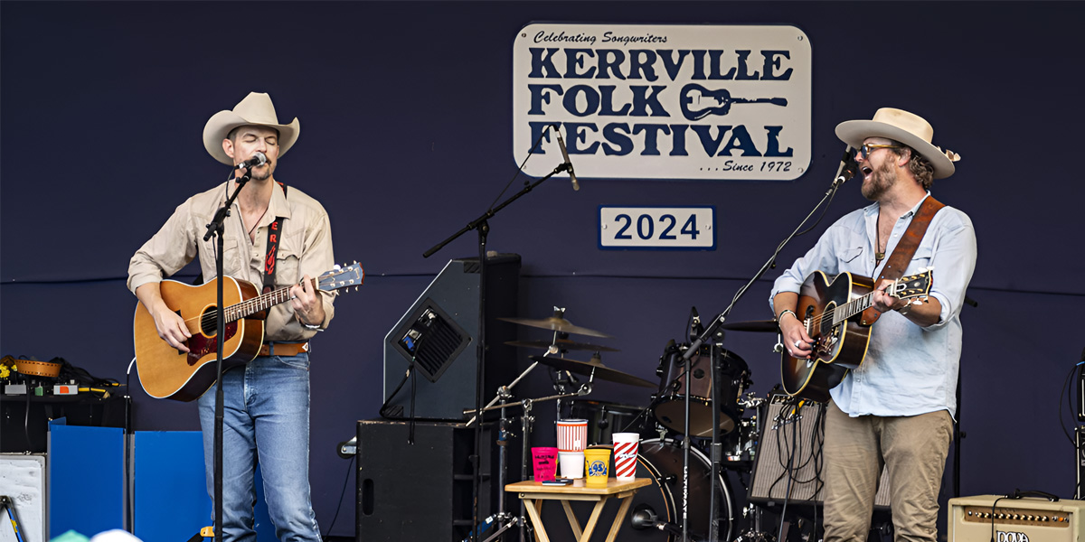 Kerrville Folk Festival Guitarists on stage