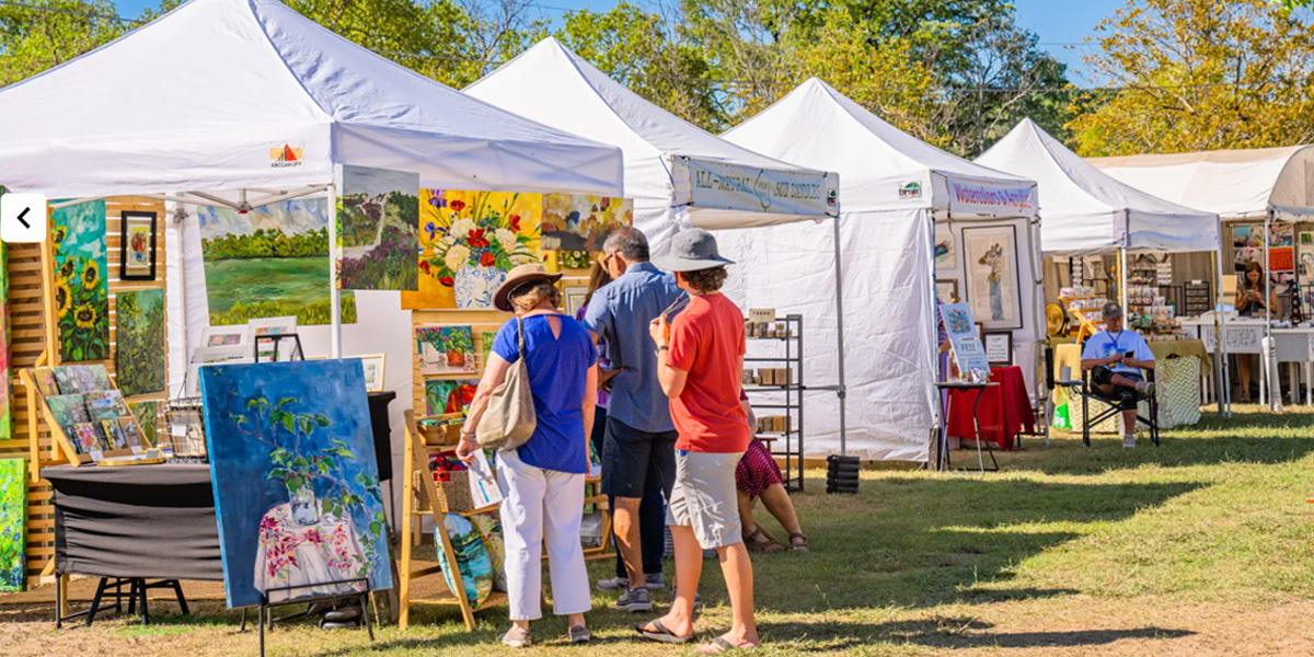 Visitors at at Texas State Arts & Crafts Fair Artist tents