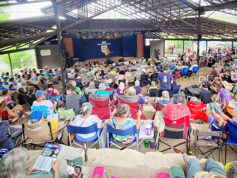 audience watching music at Folk Festival
