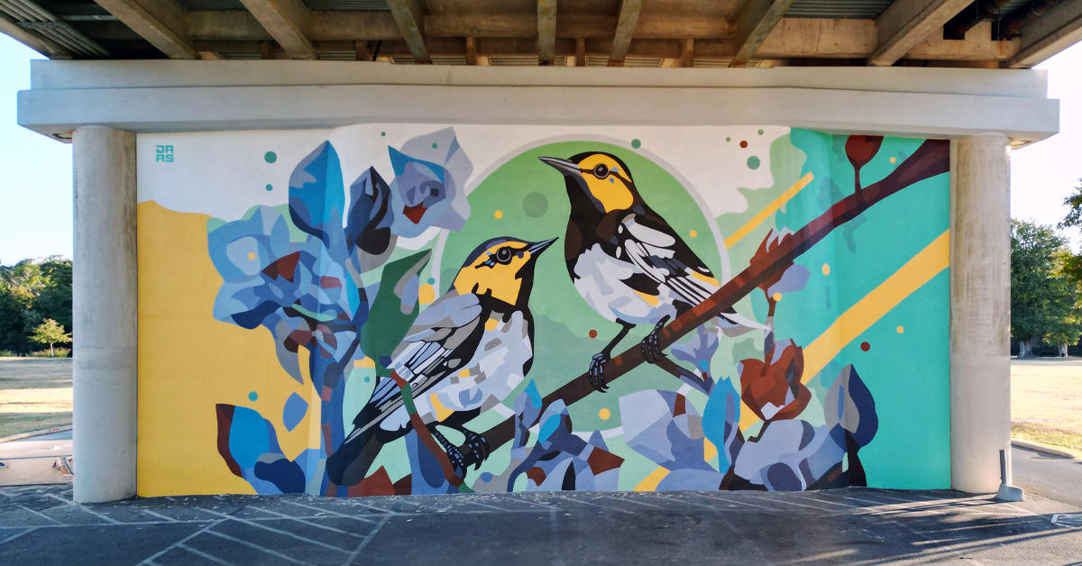 Bridge Mural- Birds and Blossoms