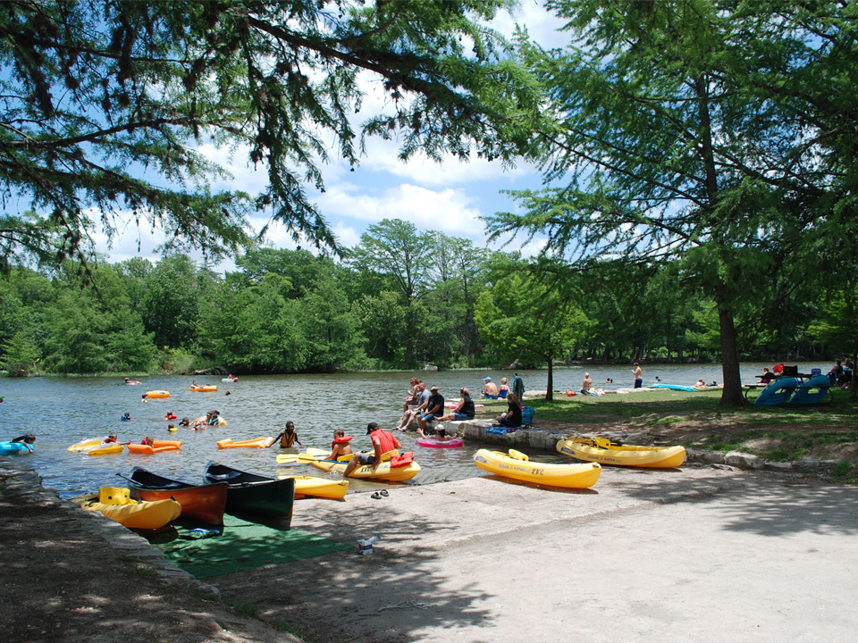 River tourist in the river at Kerrville-Schreiner Park