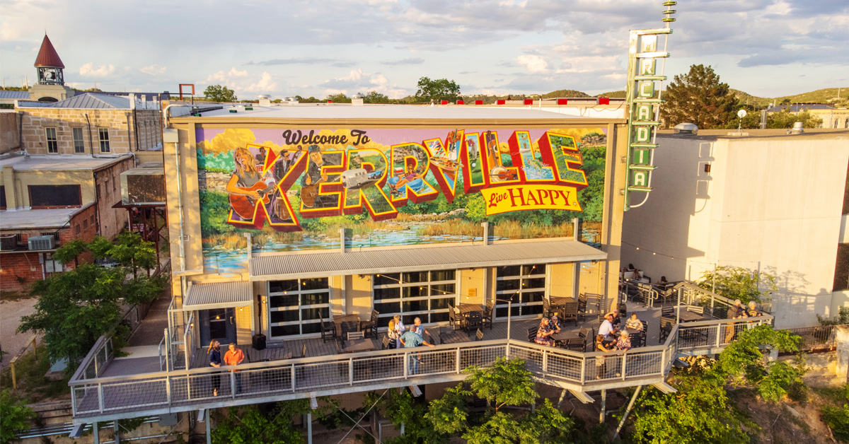 People enjoying patio at The Arcadia Live