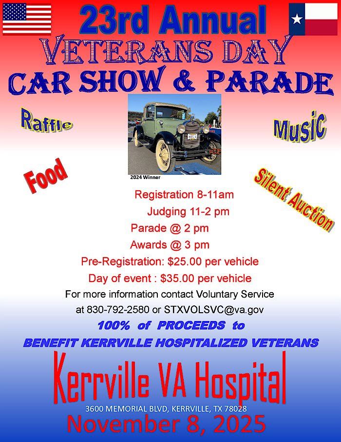 23rd annual veterans day car show parade flyer
