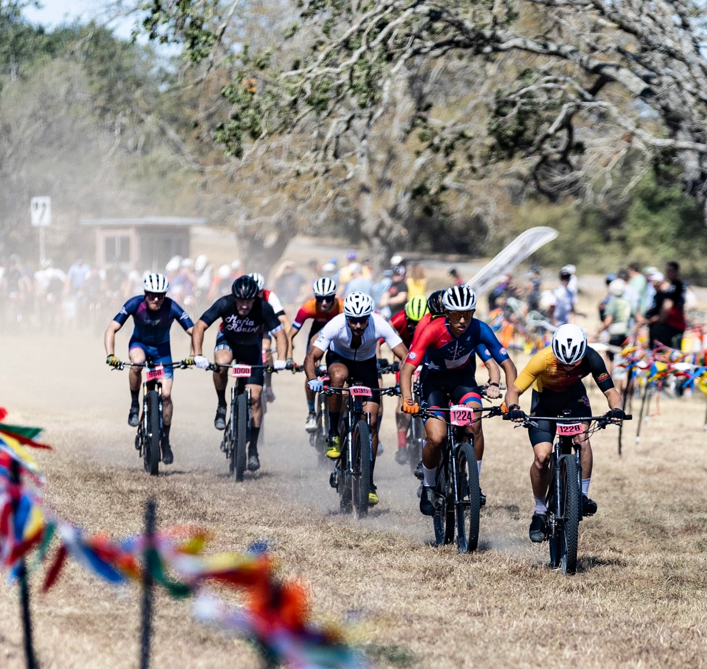 bike riders on a race trail