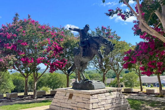 Cowboy on horse statue