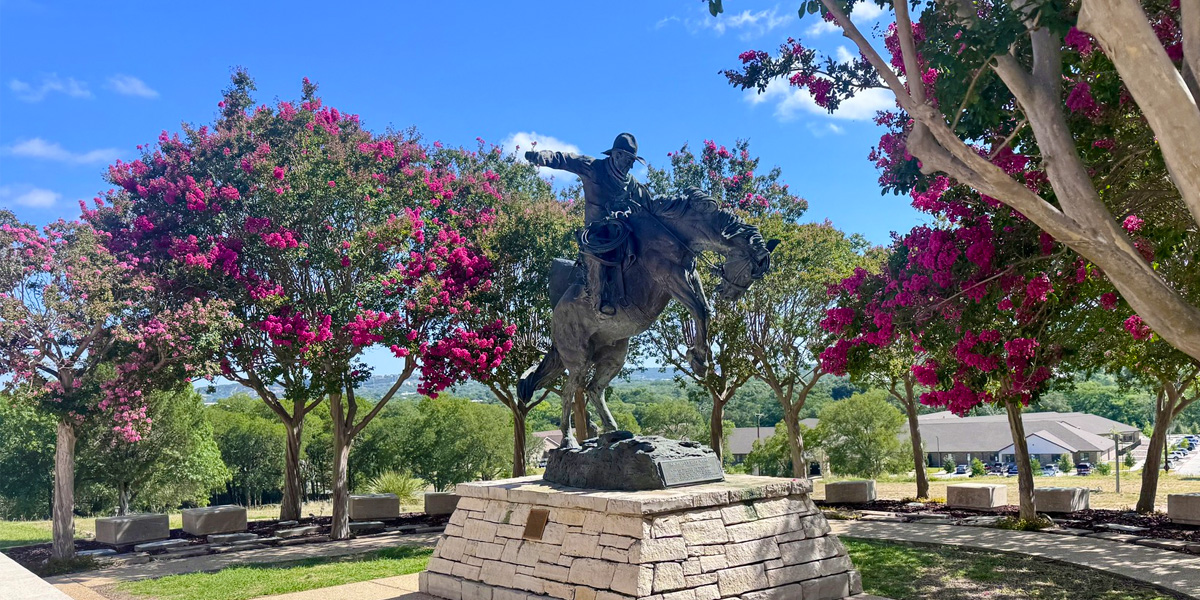 Cowboy on horse statue