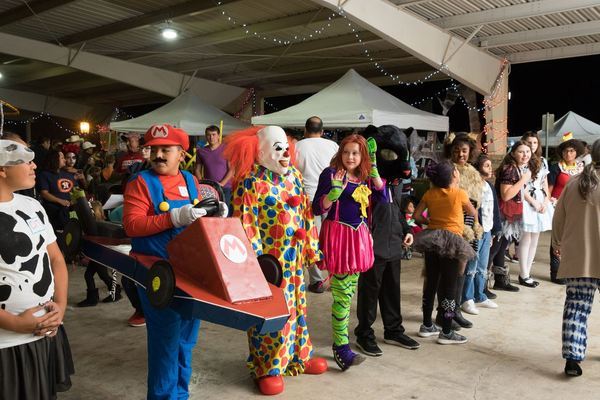 kids in Halloween costumes